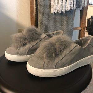 Grey puff shoes